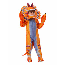 Kids Orange Dilophosaurus Costume - Mask and Suit Dilophosaurus Cosplay