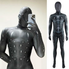 Black Muscleman Suit Costume - Shiny Bodysuit Black Muscleman Cosplay