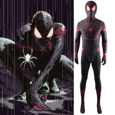 Spider-Man 2 Miles Morales Suit Costume - Small Logo Bodysuit Miles Morales Cosplay