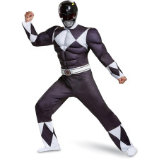 Boy's Black Power Ranger Classic Muscle Costume - Black Ranger Classic Muscle Costume