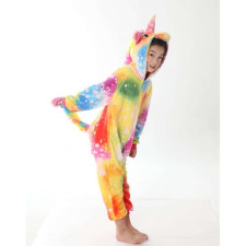 Kids Rainbow Starlight Unicorn Costume - Onesie Jumpsuit Rainbow Stars Unicorn Cosplay
