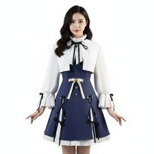 Arknight Amiya Costume - White Blue Dress Amiya Cosplay
