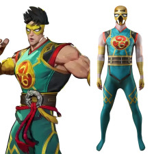 Marvel Rivals Iron Fist Costume - Default Bodysuit Mask Set Iron Fist Cosplay
