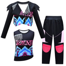 Girls K-Pop Demon Hunters Mira Costume - Black Yellow Jacket Shirt Pants Set Mira Cosplay