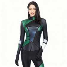 Kim Possible 2019 Shego Taylor Ortega Costume - Black Green Bodysuit Shego Cosplay