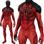 Marvel Rivals Scarlet Spider Costume - Red Black Shoulders Head Mask Scarlet Spider Man Cosplay