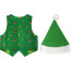 Kids Christmas Costume - Green Vest Hat Set Christmas Cosplay