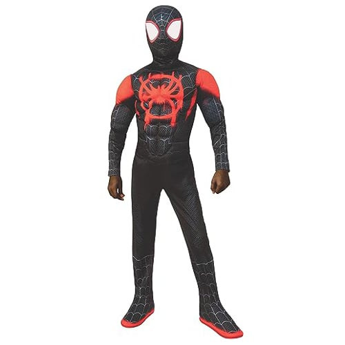 Marvel Spider-Man Miles Morales Deluxe Child Costume  - Boys Deluxe Spider-Man into the Spiderverse Miles Morales Suit Cosplay