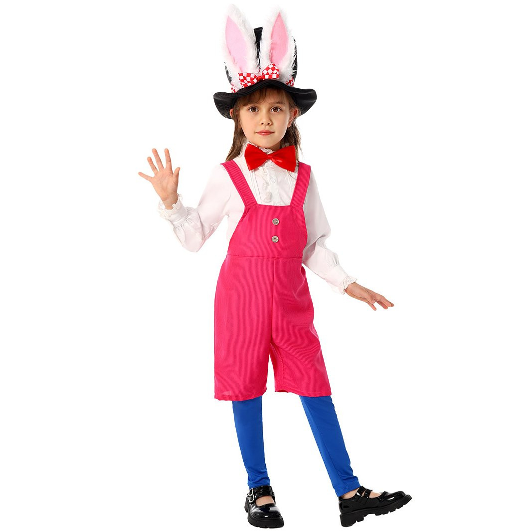 Kids Gentleman Easter Bunny Rabbit Costume - Suspenders Hat Set Easter Bunny Cosplay