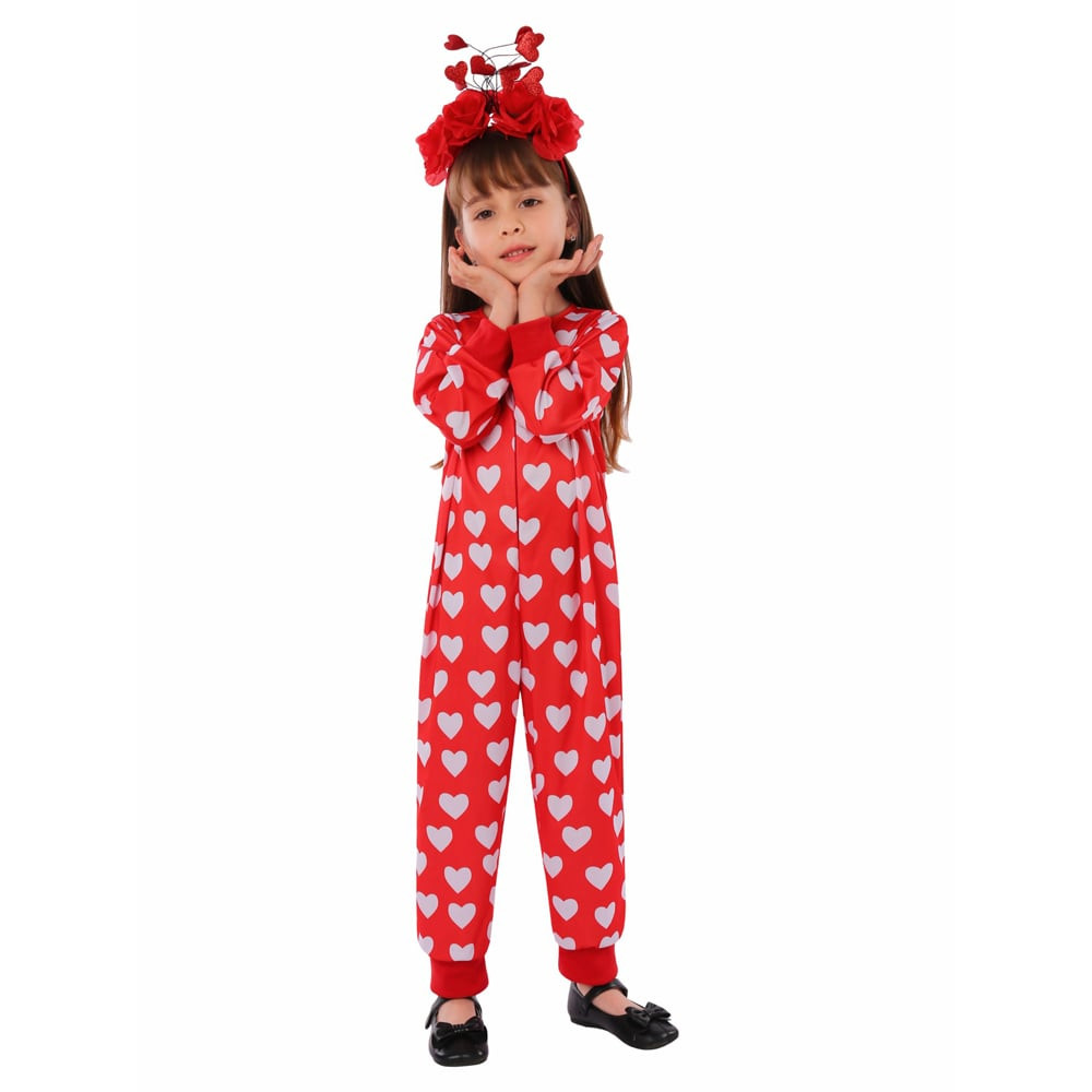 Kids Heart Costume - Love Heart Jumpsuit Heart Cosplay