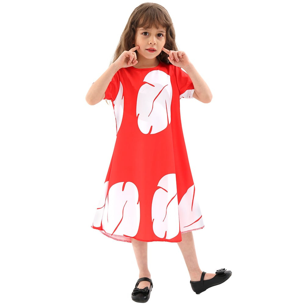 Kids Lilo and Stitch Lilo Pelekai Costume - Red Dress Lilo Pelekai Cosplay