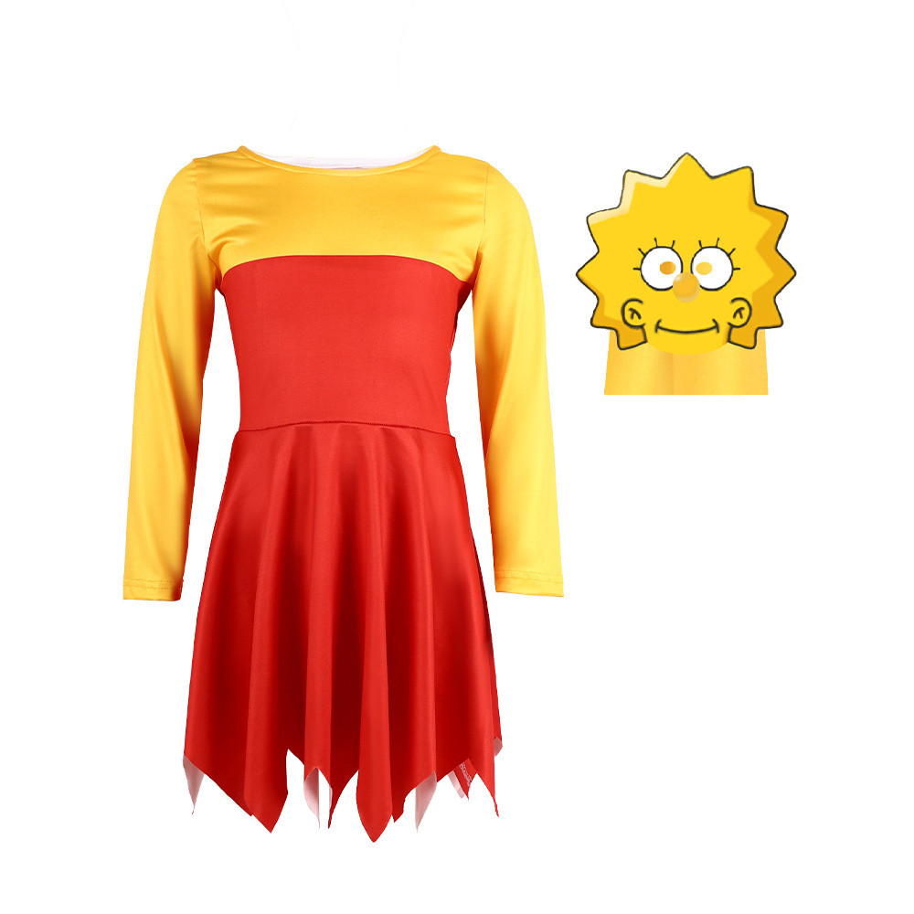 The Simpsons Lisa Costume - Red Dress Lisa Cosplay