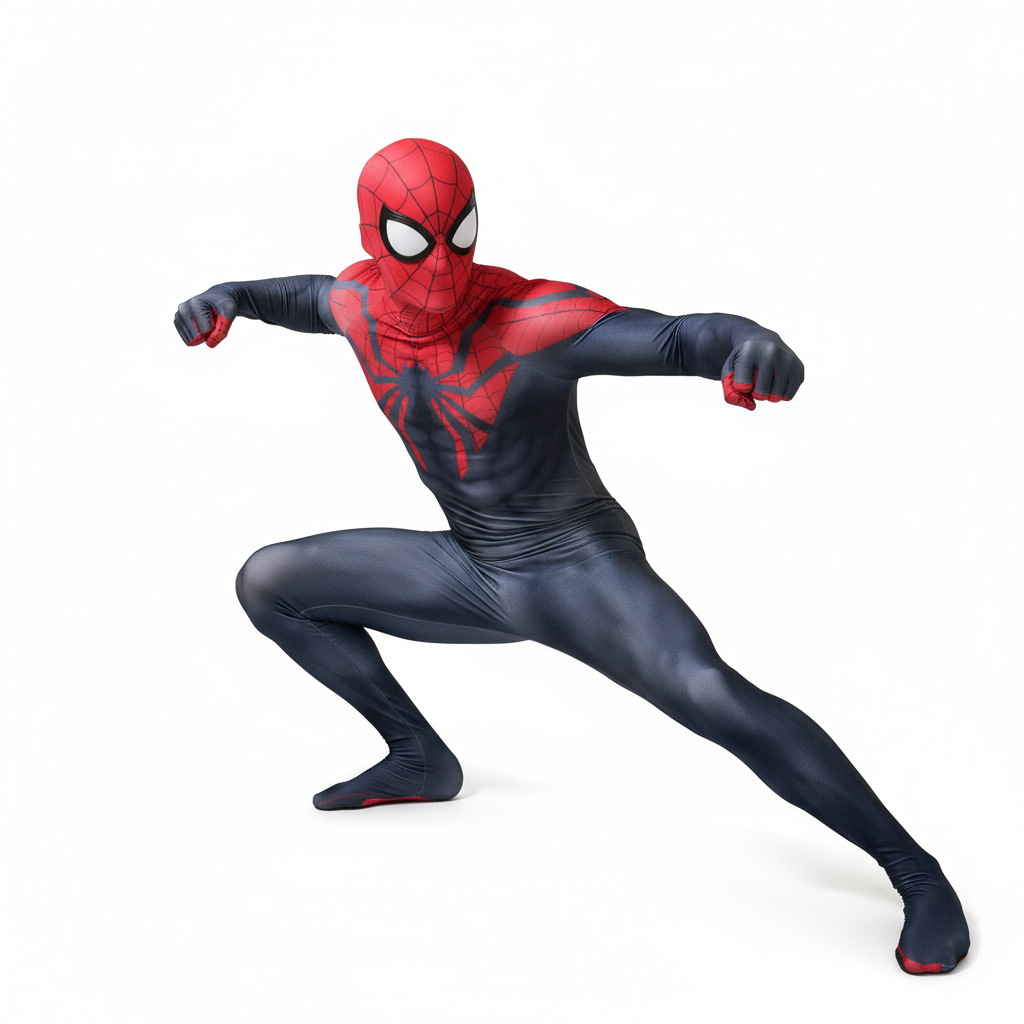 Spider-Man 2 Superior Spider-Man Suit Costume - Dark Blue Red Bodysuit Mask Spider Man Cosplay