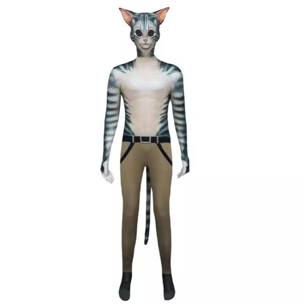 Stripe Cat Buff Muscle Cat Tiktok Costume - Fullsuit Stripe Cat Cosplay