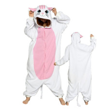 Kids White Cat Costume - Onesie Jumpsuit White Cat Cosplay