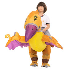 Kids Jurassic World Riding Pteranodon Dinosaur Inflatable Costume - Riding Pteranodon Dino Cosplay