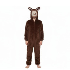 Labubu The Monsters DuoDuo Costume - Brown Onesie Jumpsuit Mask Set Labubu Cosplay