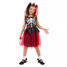Girls Skeleton Costume - Red Black Tutu Dress Skeleton Cosplay