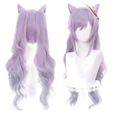 Genshin Impact Keqing Cosplay Costume Wig Hair