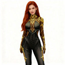 League of Legends Arcane Mel Medarda Awakened Costume - Gold Black Bodysuit Mel Medarda Cosplay