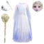 Girls Frozen Princess Elsa Costume - Dress Wig Mask Accessories Full Set Elsa Cosplay