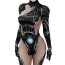 Marvel Rivals Invisible Woman Costume - Fish Net Pattern Black Bodysuit Invisible Woman Cosplay