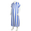 Muslim Costume - Blue White Striped Kaftan Robe Muslim Cosplay