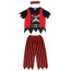 Kids Pirate Costume - Red Stripes Shirt Pants Set Pirate Cosplay