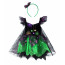Girls Witch Costume - Black Green Dress Witch Cosplay