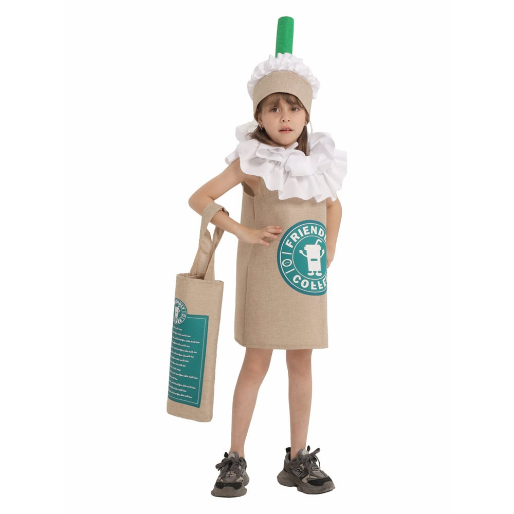 Kids Coffee Costume - Dress Hat Set Coffee Cosplay