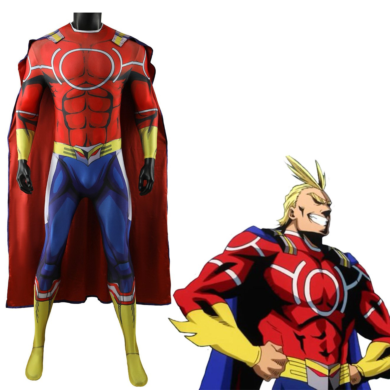 My Hero Academia All Might Costume - Bodysuit Cape Set All Might Cosplay