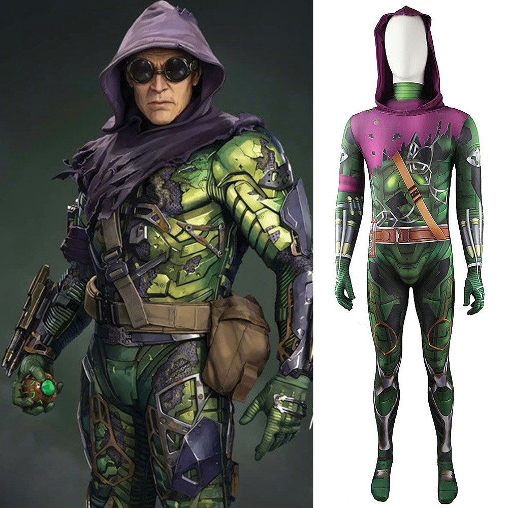 Spider-Man: No Way Home Green Goblin Costume - Bodysuit Hood Set Green Goblin Cosplay