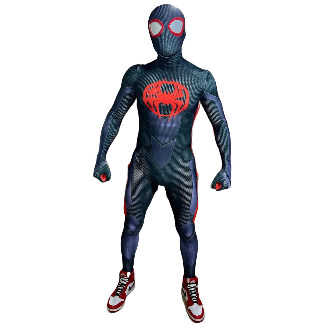 Spider-Man Across the Spider-Verse Miles Morales Suit Costume - Blue Bodysuit Mask Spider-Man Cosplay