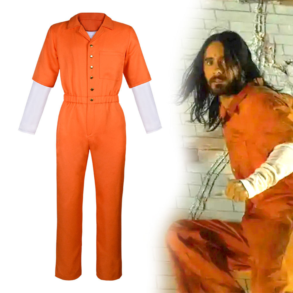 Morbius Prison Costume - Orange Jumpsuit White Shirt Set Morbius Cosplay