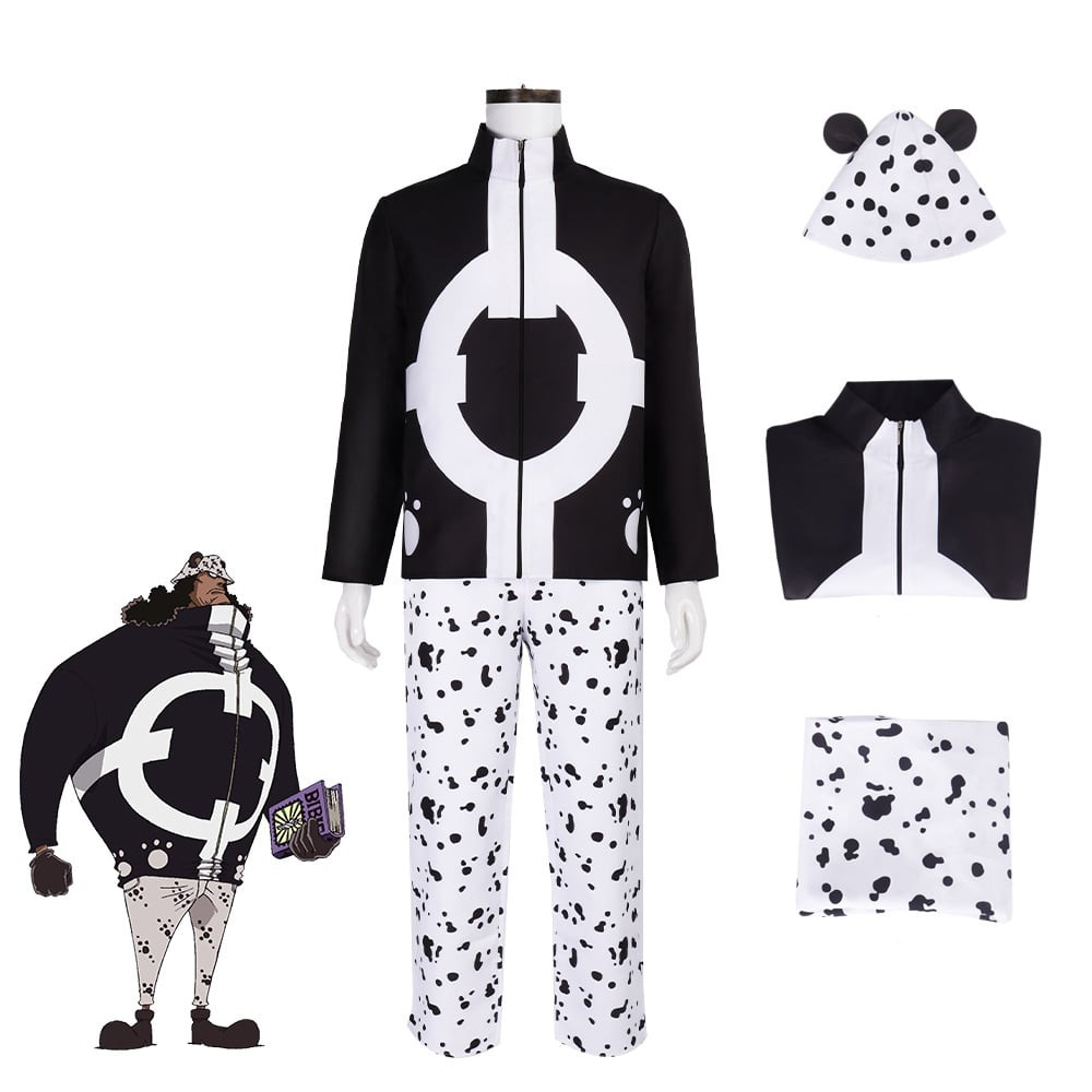 One Piece Bartholomew Kuma Costume - Shirt Pants Hat Set Bartholomew Kuma Cosplay