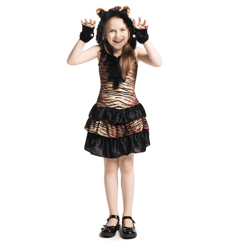 Girls Tiger Costume - Black Dress Tiger Cosplay