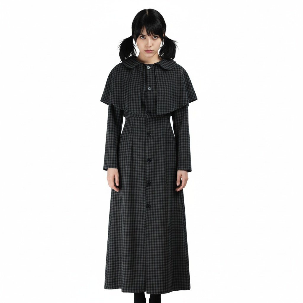 Wednesday Season 2 Coat - Checkered Wool Coat Jenna Ortega Wednesday Cosplay