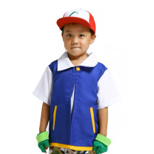 Pokemon Ash Ketchum - Blue Shirt Jacket Ash Ketchum Cosplay