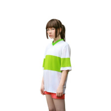 Spirited Away Chihiro Ogino Costume  T-Shirt Pink Shorts Chihiro Cosplay