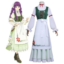 Frieren Beyond Journey's End Fern Costume - White Green Dress Fern Cosplay