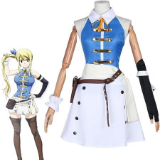 Fairy Tail Lucy Heartfilia Costume - Blue Top Skirt Accessories Lucy Heartfilia Cosplay