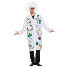 Albert Einstein Costume - White Long Coat Mad Scientist Cosplay