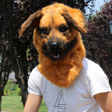 Brown Dog Furry Mask - Brown Dog Cosplay Costume Mask Prop