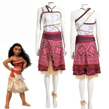Moana 2 Costume - Red Tribal Dress Moana Cosplay
