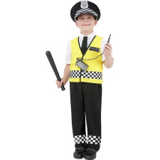 British Police Costume - Kids Yellow Vest British Police Uniform Cosplay
