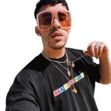 Bad Bunny Costume - Letterblock Name T-Shirt Bad Bunny Cosplay