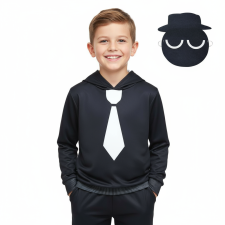 Kids Sprunki Black Costume - Hoodie Pants Mask Set Black Sprunki Cosplay
