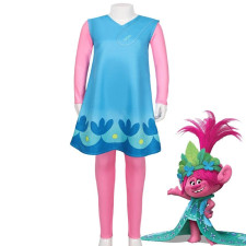 Girls Trolls Poppy Costume - Dress Poppy Troll Cosplay