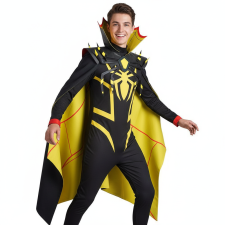 Hazbin Hotel Zestial Costume - Black Bodysuit Cape Hat Set Zestial Cosplay