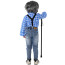 Boys Grandfather Old Man Grandpa Costume - Full Set with Cane and Wig Grandfather Cosplay